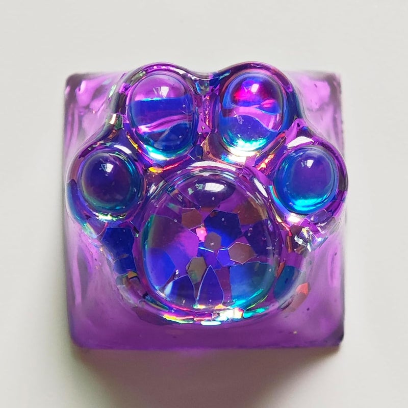 Elacgap Cat Claw Keycap Cute Drip Glue Backlight Keycaps DIY ESC Arrow Key Keycap Replacement for Cherry MX Gaming Mechanical Keyboard (Dark Purple) - Image 5